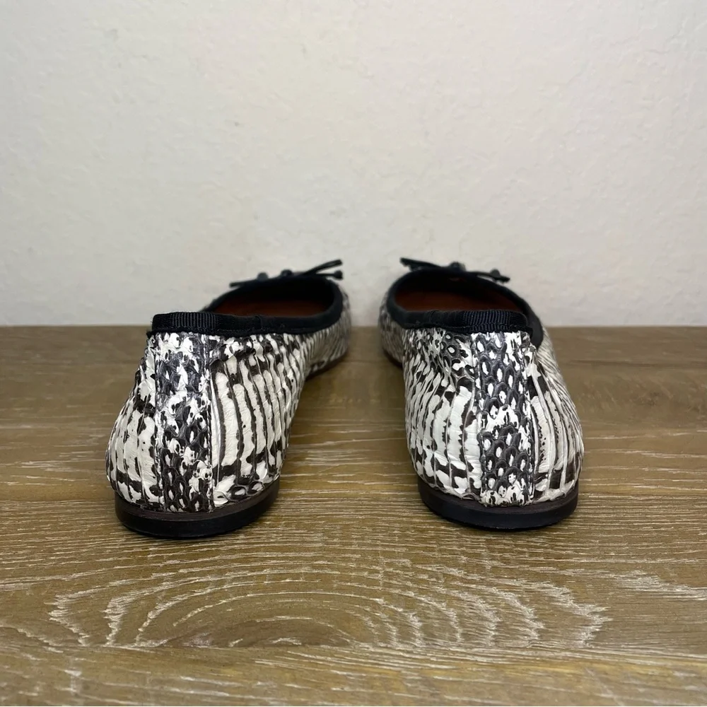 Coach Lola Ballet Black and White Snakeskin Flats Size 7